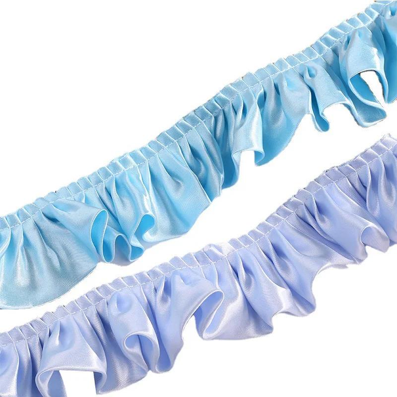30meter Double Satin Wavy Ribbon leaf 55MM Chroma Colorful Skirt Lace Bows DIY Handmade Hair Accessories Gown Material