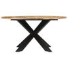 Vidaxl Dining Table, Ø150X76 Cm, Raw Mango Wood