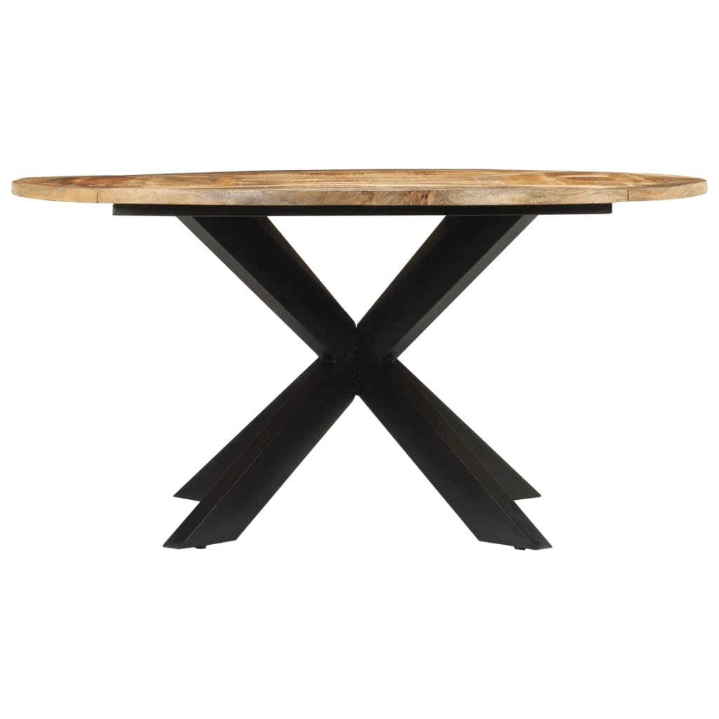 Vidaxl Dining Table, Ø150X76 Cm, Raw Mango Wood