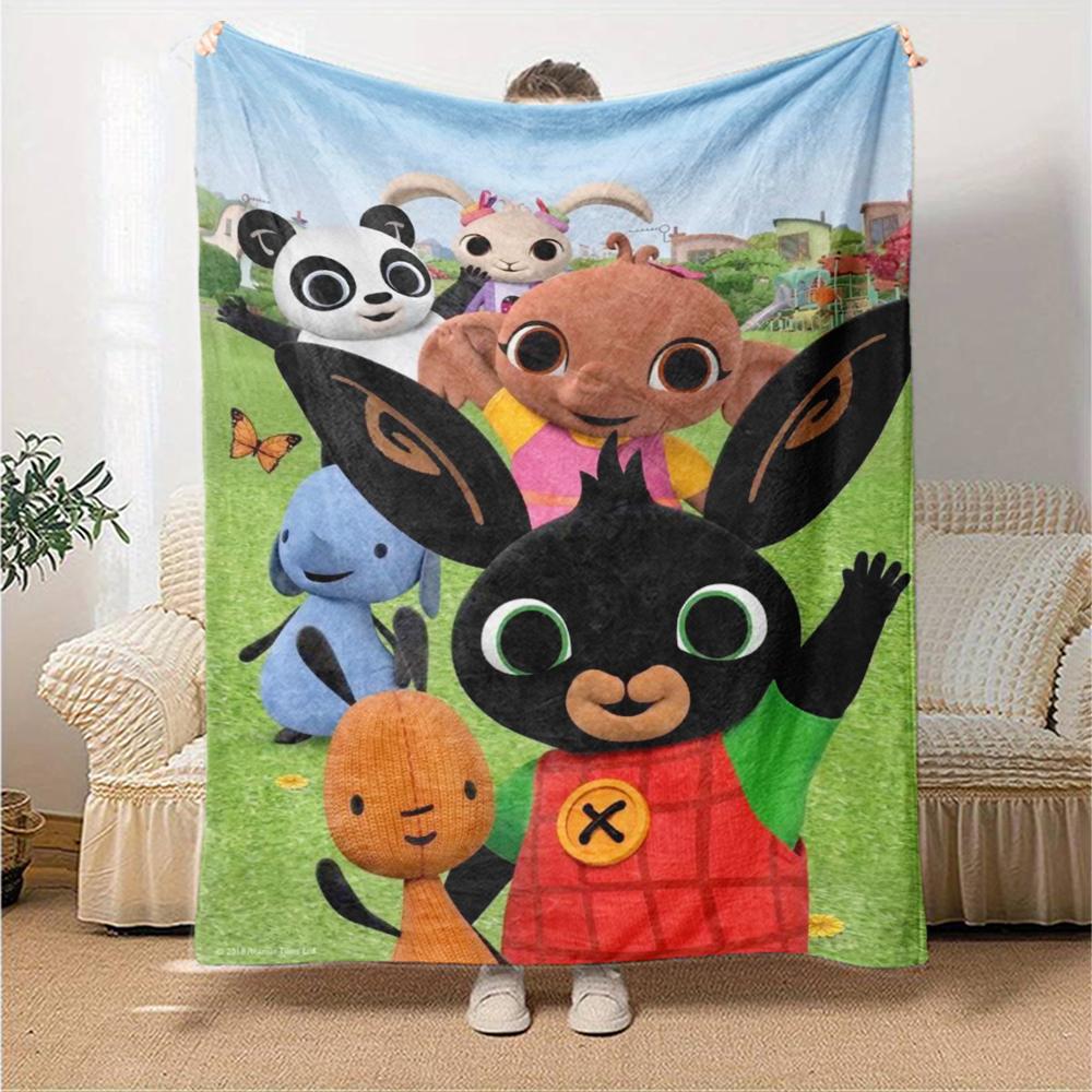 Bing Theme Printed Blanket - Perfect for Couch, Bed, Travel & Outdoor Use | Machine Washable, Cozy & Durable.