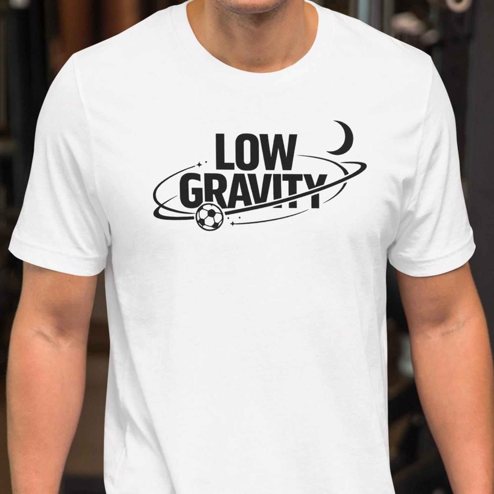 Low Gravity Soccer T-Shirt, Futuristic Space Football Tee, Minimal Streetwear Graphic M