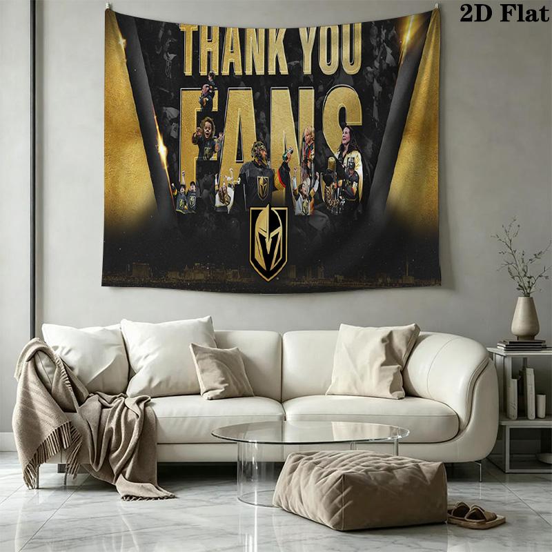 Vegas Golden Knights Wall Tapestry Aesthetic Wall Hanging Printed Fabric Blanket Decorative Tapestries for Bedroom Living Room Home Decor