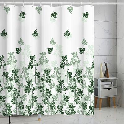 Cortina de Ducha Floral Estilo Nórdico 180*180cm con Gancho