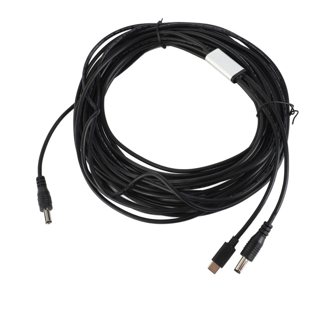 DC-Stromkabel 32,8 Fuß Länge Stecker auf Stecker und USB C Wasserdichtes DC-Netzteil Verlängerungskabel für