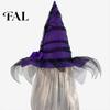 Costume Accessory for Role Play Halloween Witch Hat Women, Gothic Mesh Rose Flower Versatile Dark Style Photo Shoot Wizard Costume, Cosplay