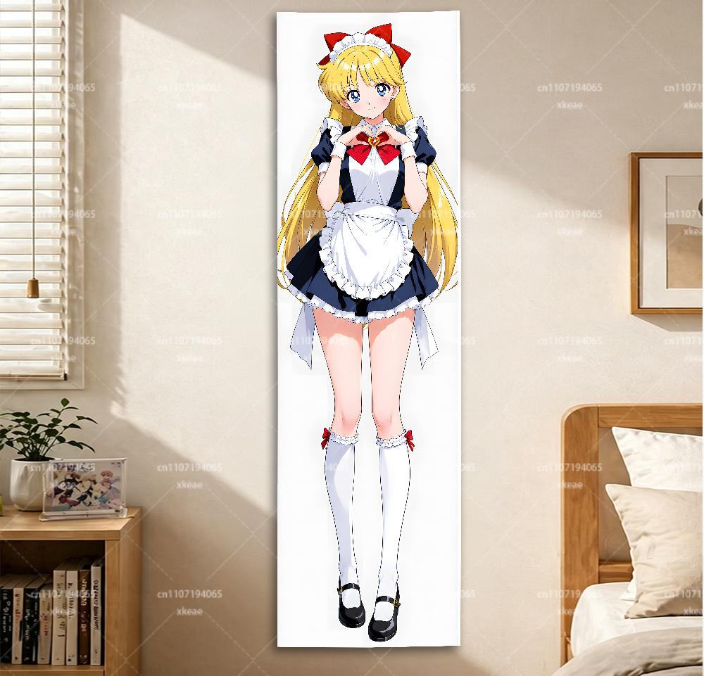 Sailor Moon Minako Aino Tapestry, Maid Outfit Anime Vertical Wall Hanging 40X150CM