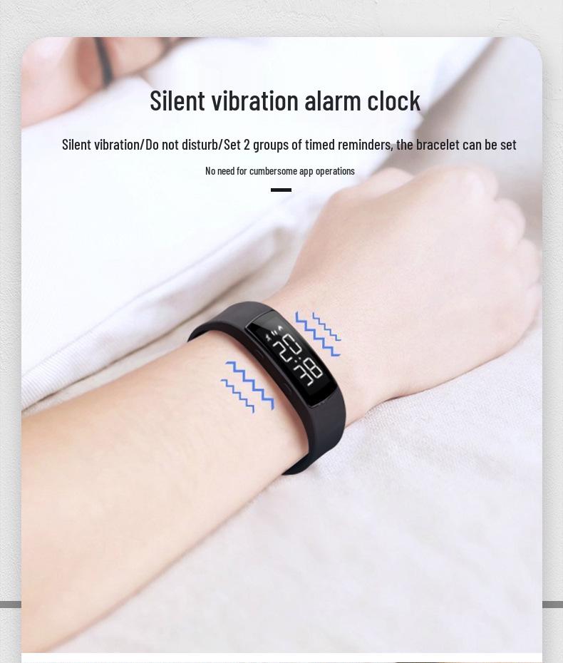 Neues wasserdichtes Smart Health Armband mit Schrittzähler, Vibrationsalarm und LED-Anzeige für Männer und Frauen.