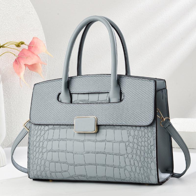 Geantă de mână patchwork cu model de piatră, capacitate mare: Geantă Versatilă Trendy Crossbody și de Umăr