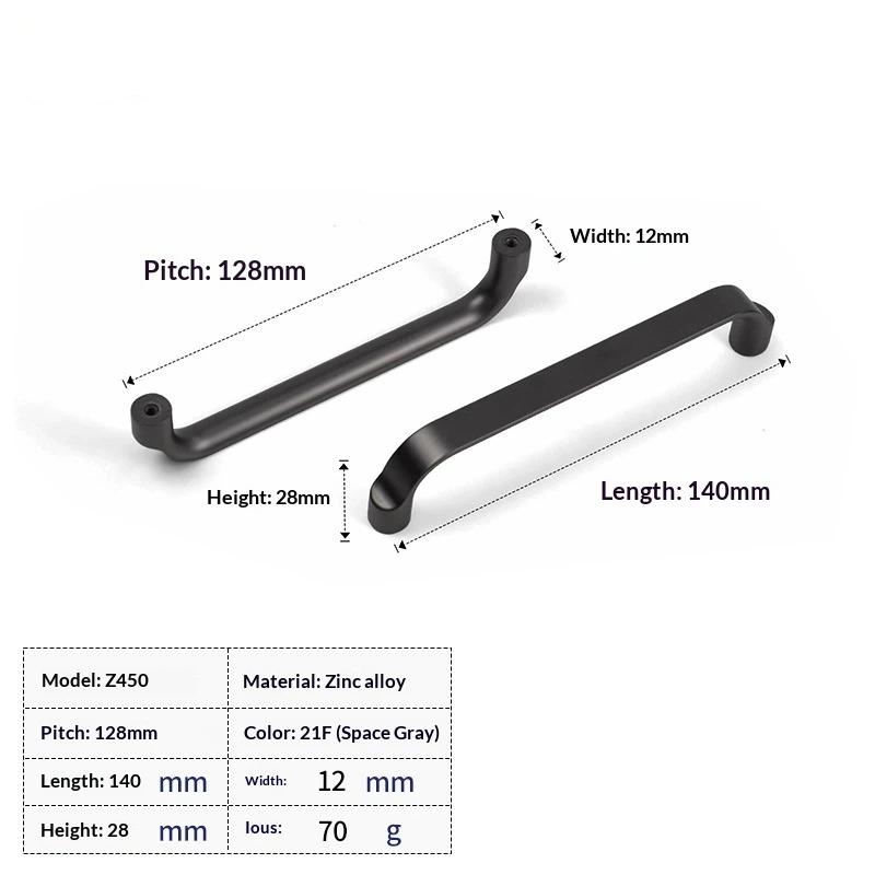 Modern Minimalist Black Zinc Alloy Cabinet Handle Wardrobe Drawer Single Hole Handle Furniture Hardware Accessories
