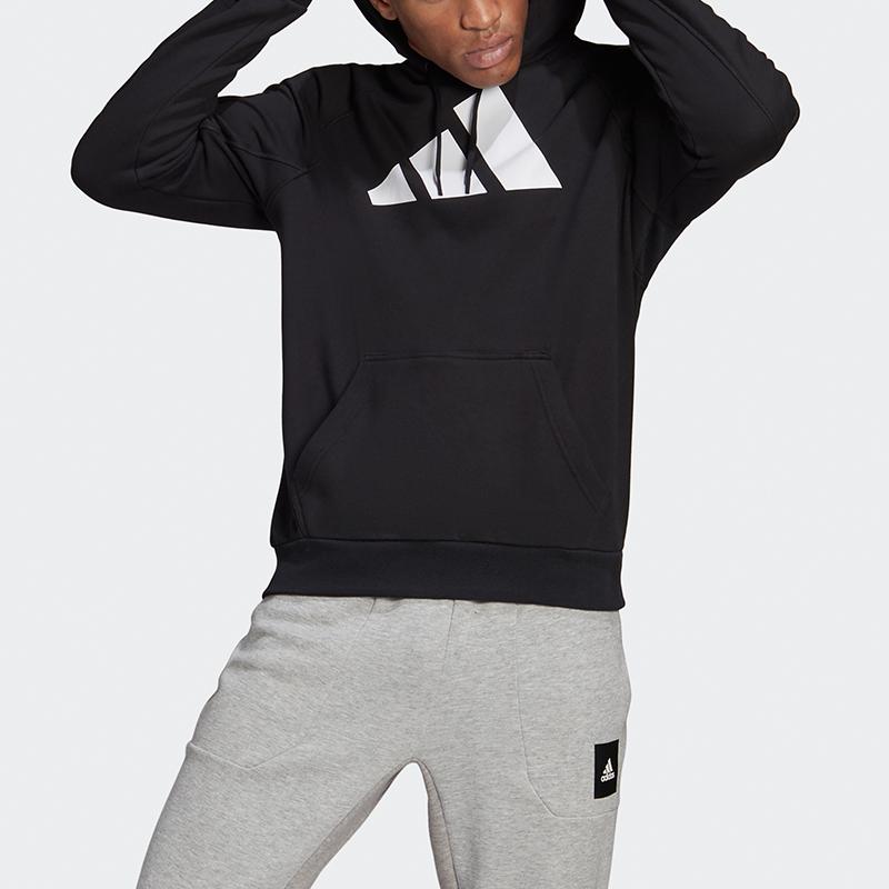 Adidas Casual Sports Pullover Hoodie Men Tops Black GM6458