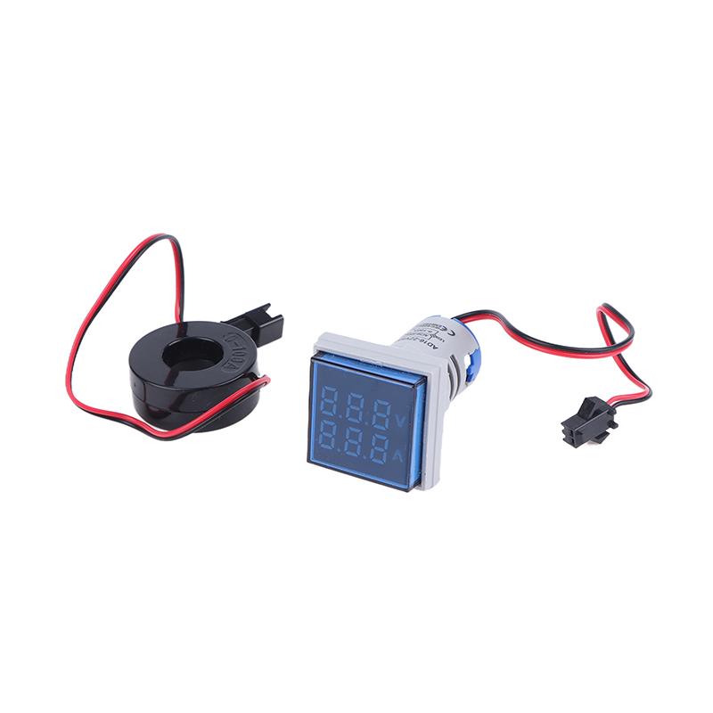 Mini Dual Display Voltmeter Ammeter AD16-22VAMS 220V Square LED Digital Ammeter Voltage Current Meter Voltammeter