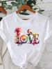 (Asian Size) trend butterfly cute Women Printed Lady Casual Short Sleeve T Tee Top Clothing Shirt Fashion Female Graphic T-shirts