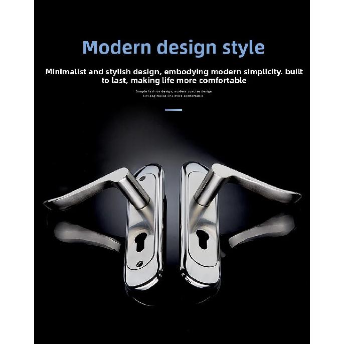 Stainless Steel Household Indoor Door Lock Universal Type Wooden Door Lock Tamper Free Adjustable Door Handle Bedroom Door Lock