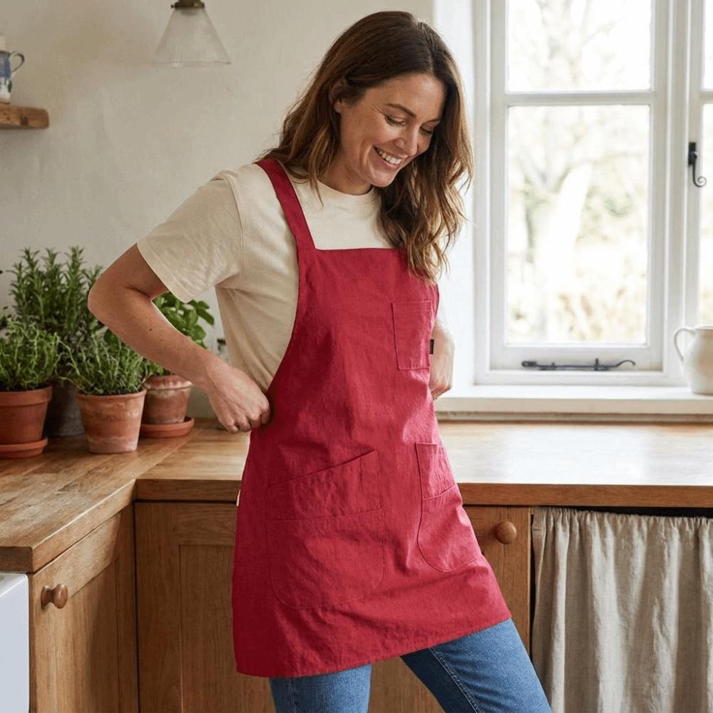 With Pocket Sleeveless Apron Oil-Proof Catering Apron Work Clothes Vest-Style Apron BBQ