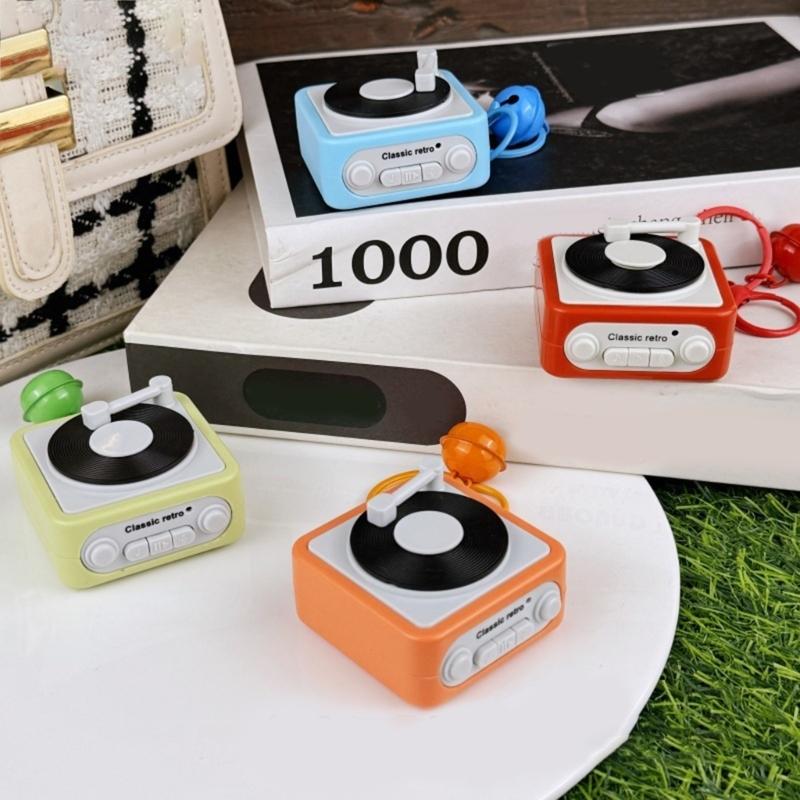 Vintage Recordable Gramophone Music Box Keychains Pendants With Recording Function Builts In Music Box For Unique Gift