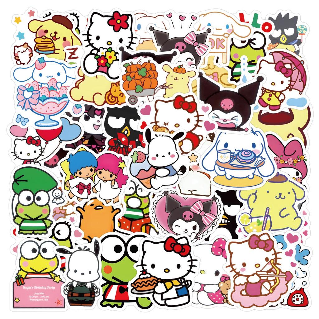 60 Cute Sanrio Cartoon Stickers: Journal, DIY, Phone & Laptop Decals