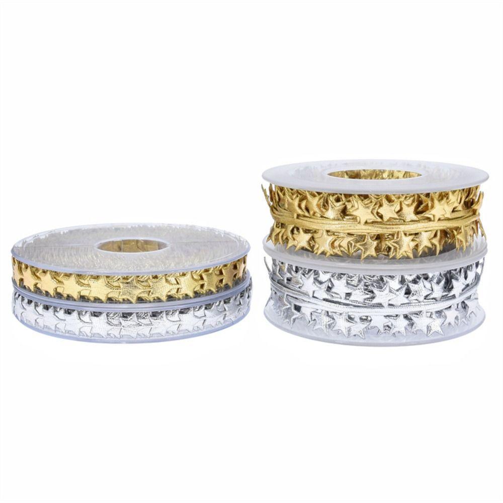

Artificial Star Star Ribbon Christmas Decor Embossed Ribbon Handmade Gift Box 1.2cm