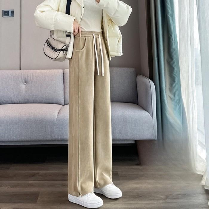 Dámské fleecem podšité tepláky s úzkou a širokou nohavicí pro jaro/podzim 2025