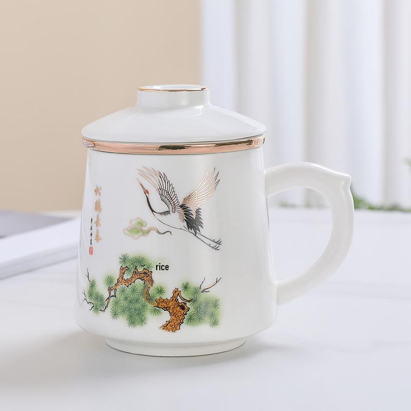 Ceramic Tea Brewing Cup with Lid - Ideal for Office and Gift Giving