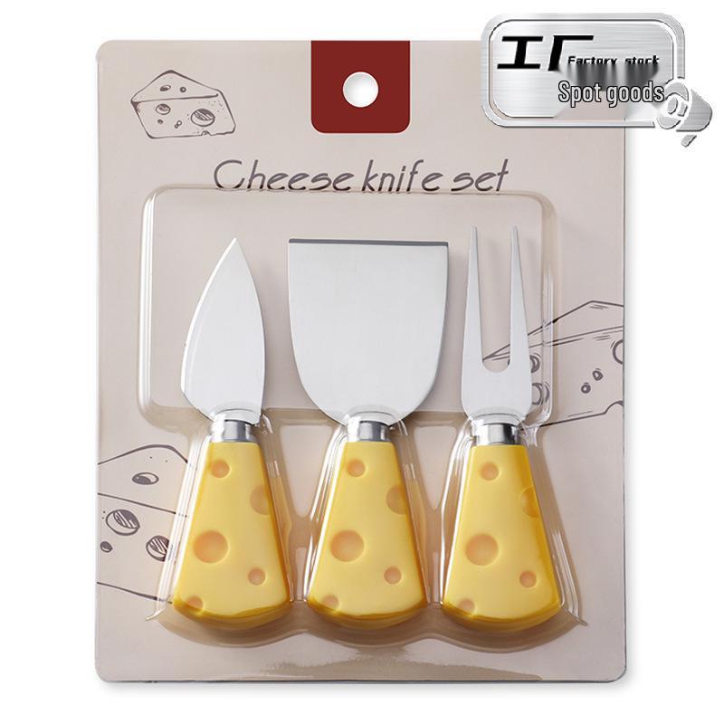 Creative Yellow Cheese Knife & Fork Shovel Set - Stainless Steel, 3-Piece