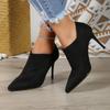 Comfortable High-Top Women's Shoes Spring Autumn New Pointed Toe High Heel Slim Heel Versatile Ladies Single Shoes Rubber Sole