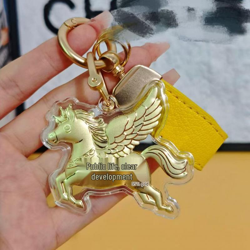 999 Pure Gold Ma Shang You Qian Little Horse Princess Wealth Keychain Pendant Without Gold