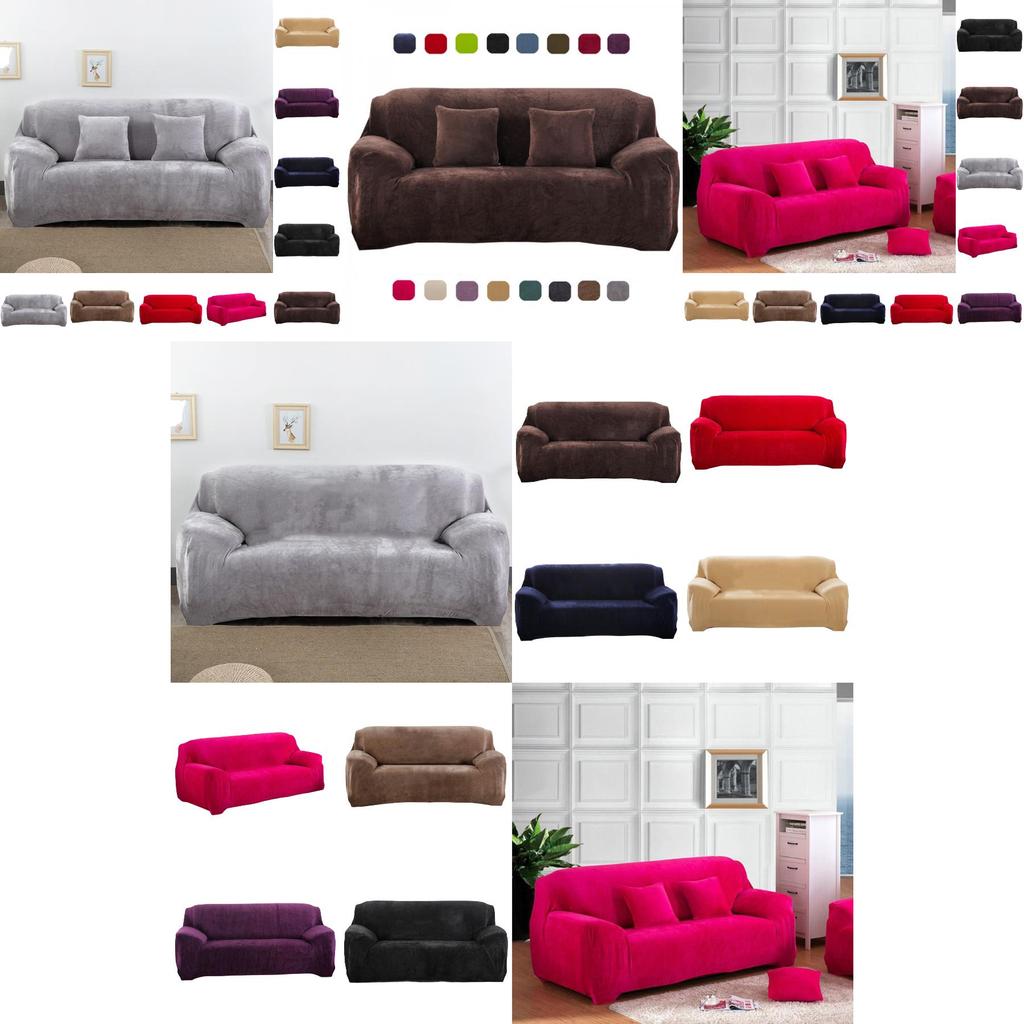 Wholesale Plush Sofa Cover Full Coverage Anti-slip Thick Single/three-person Amazon/wish/cross-border Hot