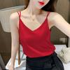 Women Satin Double Spaghetti Strap Cami Top V‑Neck Loose Plus Size Sleeveless Tank Top Silky Acetate Inner Camisole M‑4XL