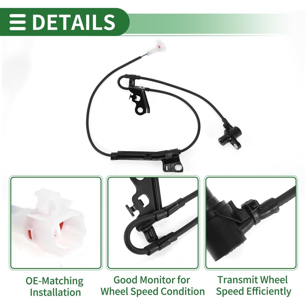 Motoforti ABS Wheel Speed Sensor ABS Sensor Anti-Lock Brake System Sensor No.8954202050 Front Light for Toyota Matrix 2008