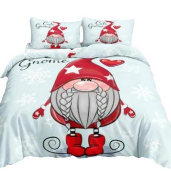 Santa Claus Bed Three-Piece Set, Digital Print Quilt Cover Sheet Set