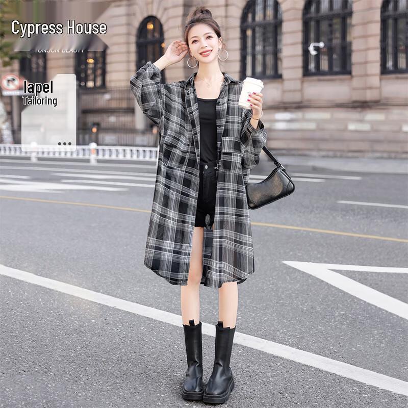 

Женский жакет в клетку с лацканами Sisbaishe L