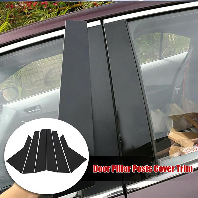 6PCS Gloss Black Pillar Posts Door Trim  For HYUNDAI GENESIS G80 Sedan 2015-2022