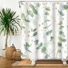Green Eucalyptus Leaves Plant Shower Curtain Watercolor Leaf Floral Flower Boho Waterproof Bathtub Bathroom Shower Curtain Decor