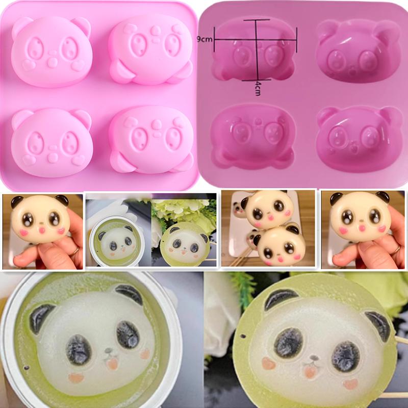 3D Cute Panda Silicone Molds Chocolate Candy Mold DIY Bear Cupcake Topper Fondant Cake Decorating Tools Soap Clay Moulds