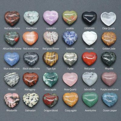Heart Crystal Ornament Decoration, Energy Natural Stone Reiki Healing Gemstone for Potted Plants Fish Tank Aquarium Home Decor Jewelry Supplies 2×2cm
