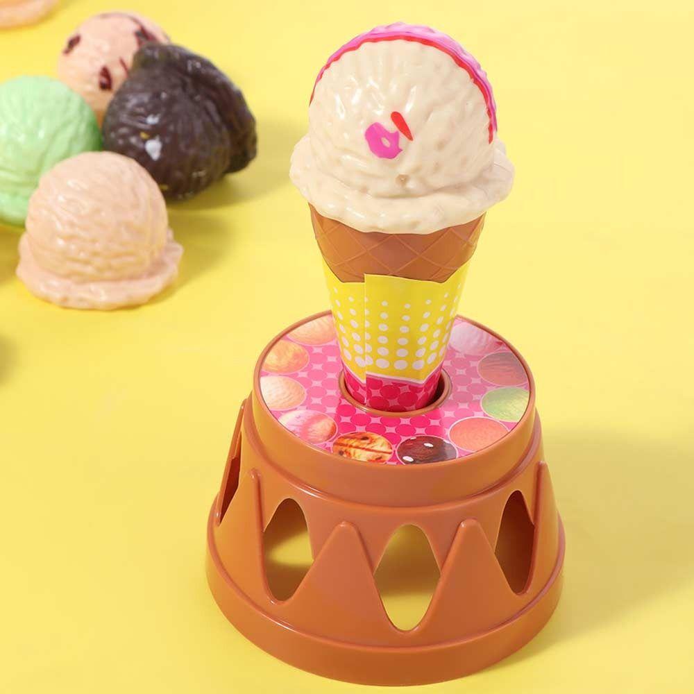 Montessori Simulation Ice Cream Kitchen Toy Dessert Ice Cream Stack Up Balancing Toy  Kids
