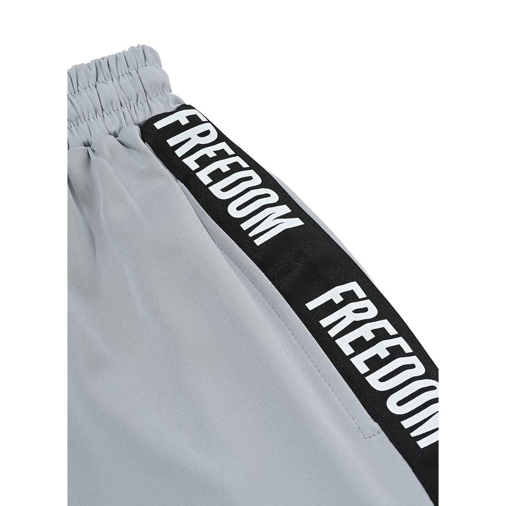FREEDOM Lettering Bermuda Shorts (Grey/White)