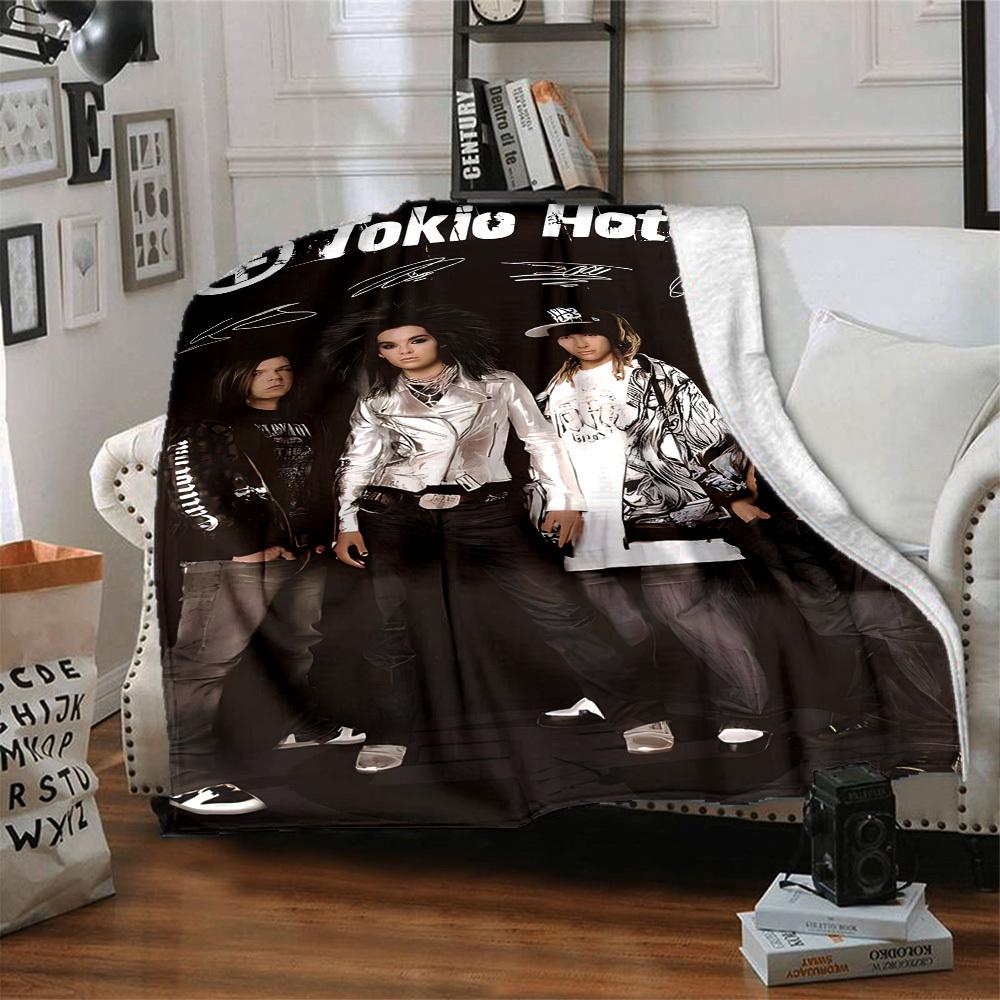 1pc Tokio Hotel Merchandise Blanket Soft All Season Throw with Vibrant Design, Perfect for Home, Travel, and Gifts, Ideal for Naps and Camping