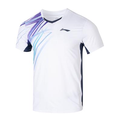 Lining Provincial Team Series Sportovní ležérní jednoduchý barevný blok pulovr badmintonový dres unisex dres Standard-White AAYV039-2