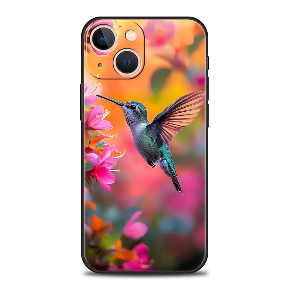 Hummingbird Phone Case For iPhone 17 16 15 Pro Max 11 12 13 14 7 8 Plus SE 2020 X XR XS Cover Soft Black