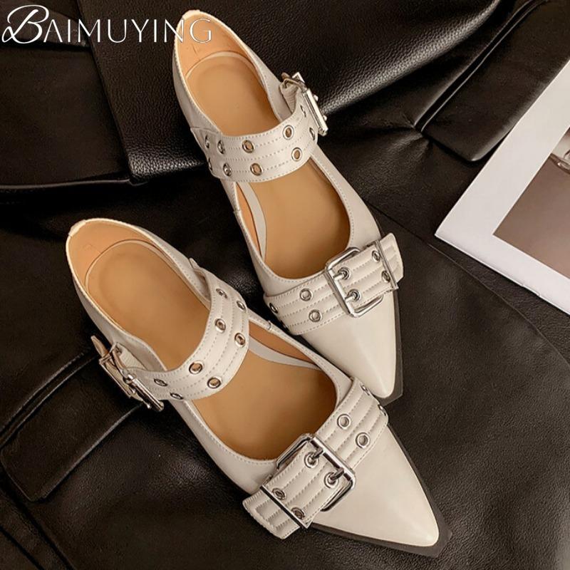 Fashion Women Marie Janes Shoes High Heels Sandals Summer 2025 Trend Shallow Pointed Toe Pumps Designer Elegant Dress Zapatos De Mujer
