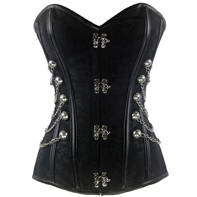 Gothic Shapewear with Metal Decoration for European and American Courts