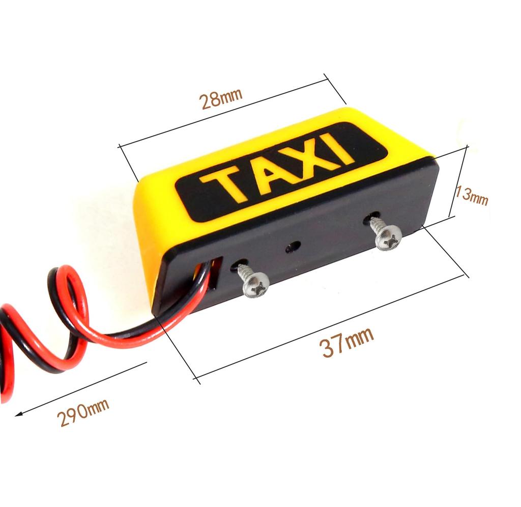 SHEAWA 18110 RC Car Light, LED Lamp, Taxi Light, Universal Modification Part, Compatible with Kyosho, Tamiya, and Other RC Cars (Yellow)
