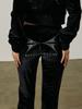 KITTY POTTERY Symbol Hotfix Velvet Bootcut Pants [Black]
