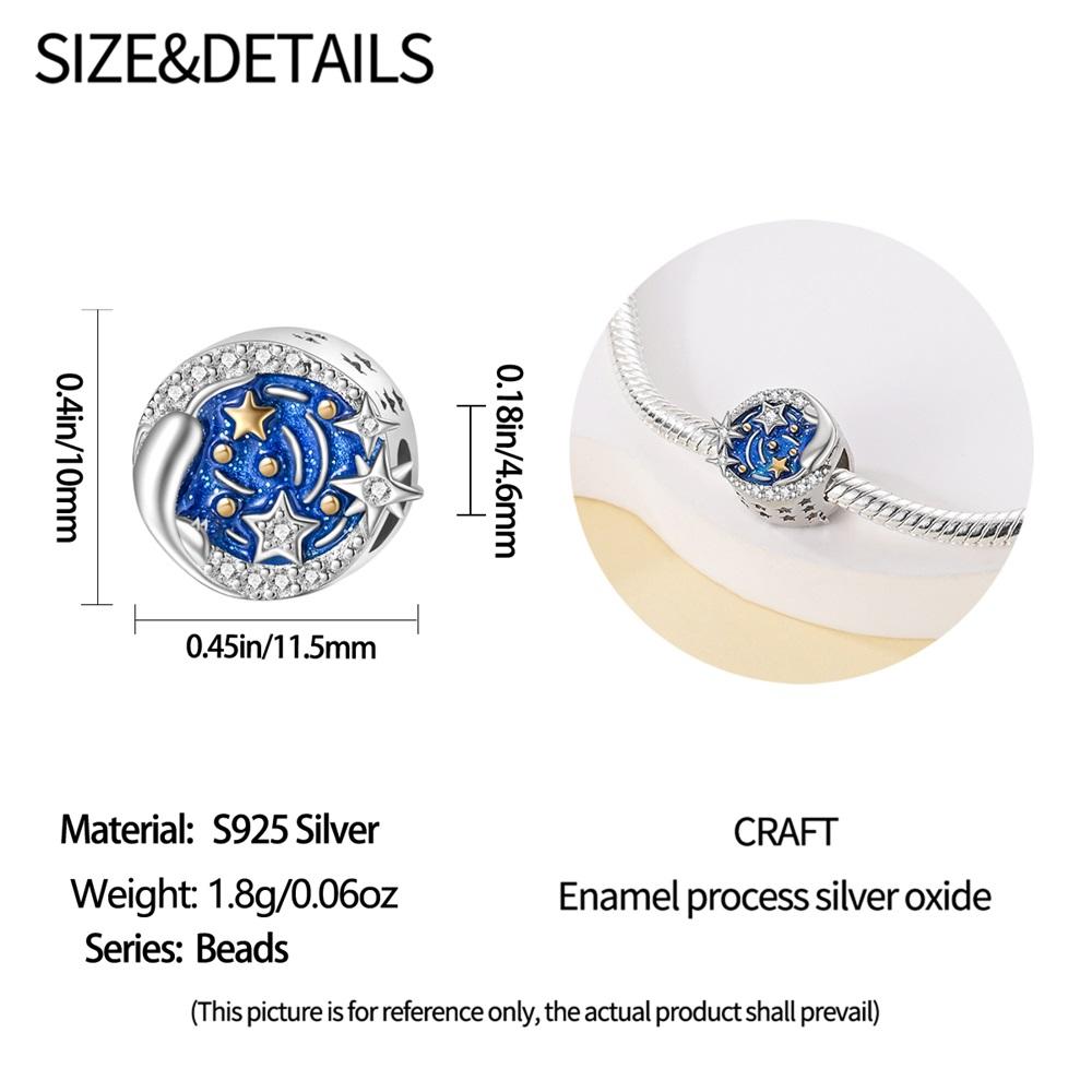 Charms Original Copper Starry Sky Beads Fit Bracelet Women Jewelry Diy Fine Gift