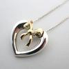 [Pre-owned] TIFFANY 925/750 Heart Ribbon Pendant/Necklace/j50-6