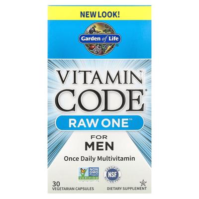 Garden of Life Vitamin Code Raw One Men's Once Daily Multivitamin Veggie Capsules 30 Count