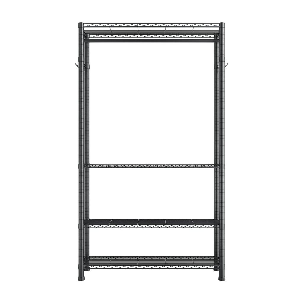Clothing Garment Rack, Heavy Duty Clothing Garment Rack, 4 Adjustable Tiers Clothing Racks with Carbon Steel, 227 kg Load Capacity Closet Wardrobe for