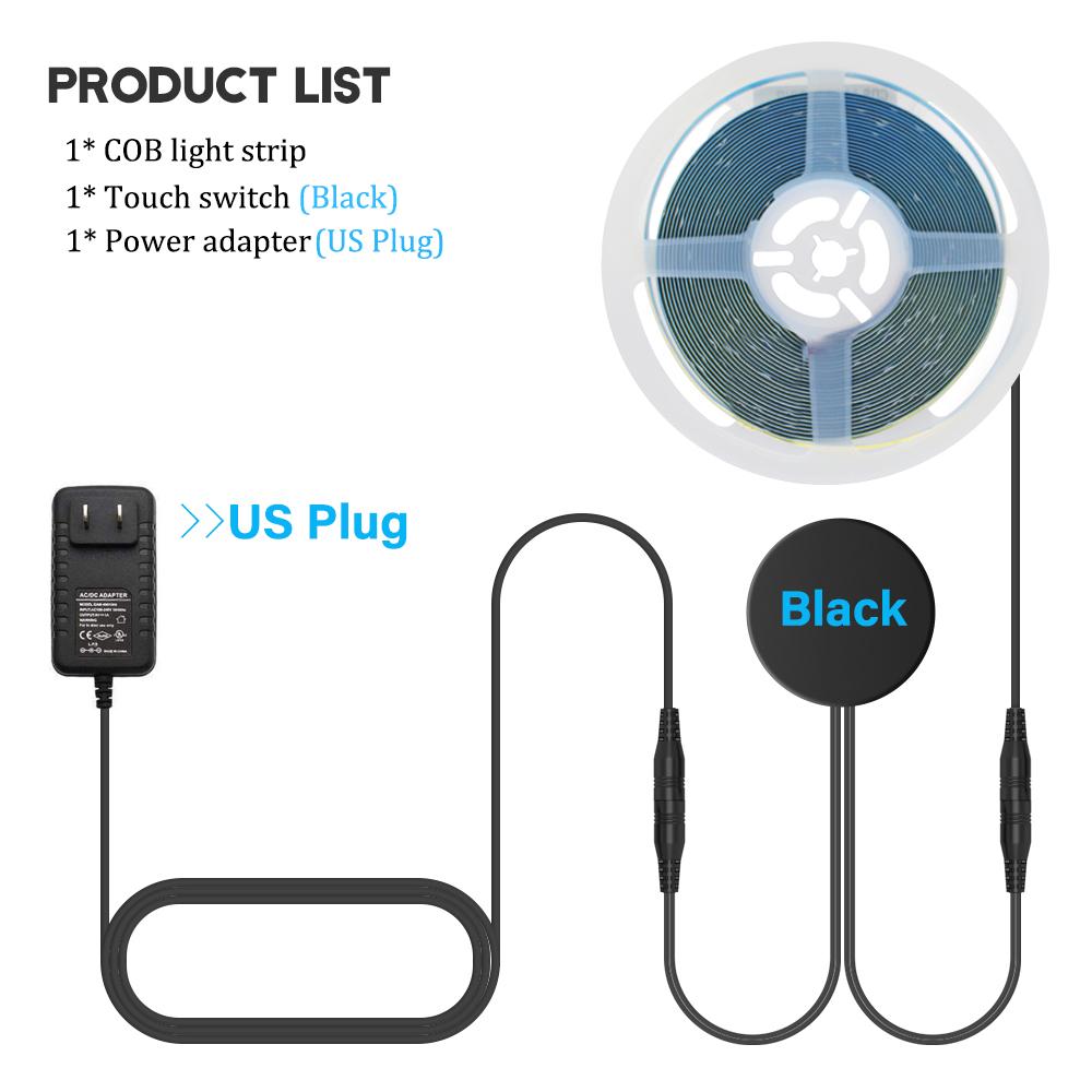 12V 24V COB LED Strip Light With Dimmable Penetrable Wood Mirror Acrylic Wireless Hand Sweep Touch Sensor Switch for Kitchen