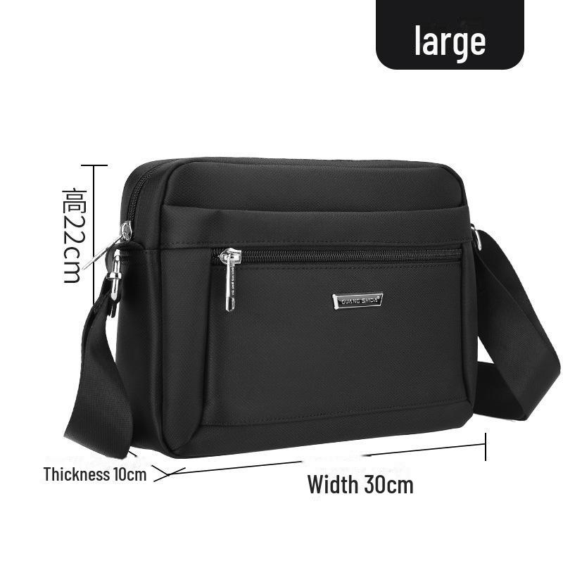Men's Multi-Layer Splash-Proof Messenger and Shoulder Bag, Large Capacity Casual Business Cloth Bag with Wallet and Print Design